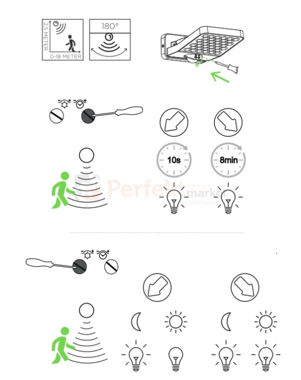 Oprawa lampa zewnętrzna ścienna ATLANTIS ciemno szara 3000K 7801607118 z czujnikiem ruchu regulacja perfektmarket.webp