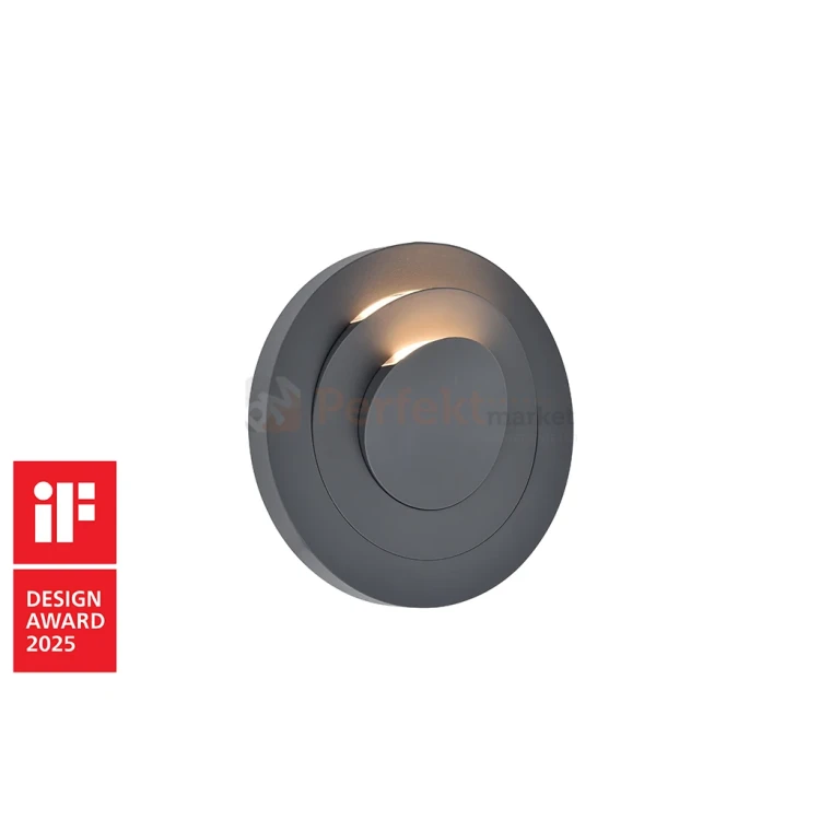 oprawa ścienna zewnętrzna elewacyjna okrągła MOOV Lutec IP54 ciemnoszara 3000K perfektmarket.webp
