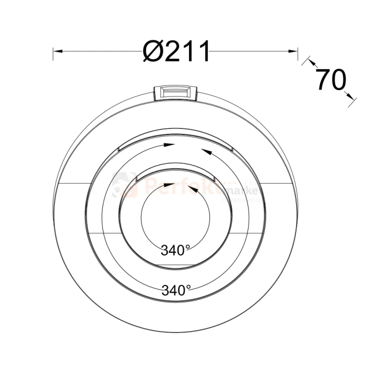 oprawa ścienna zewnętrzna elewacyjna okrągła MOOV Lutec IP54 ciemnoszara 3000K wymiary perfektmarket.webp