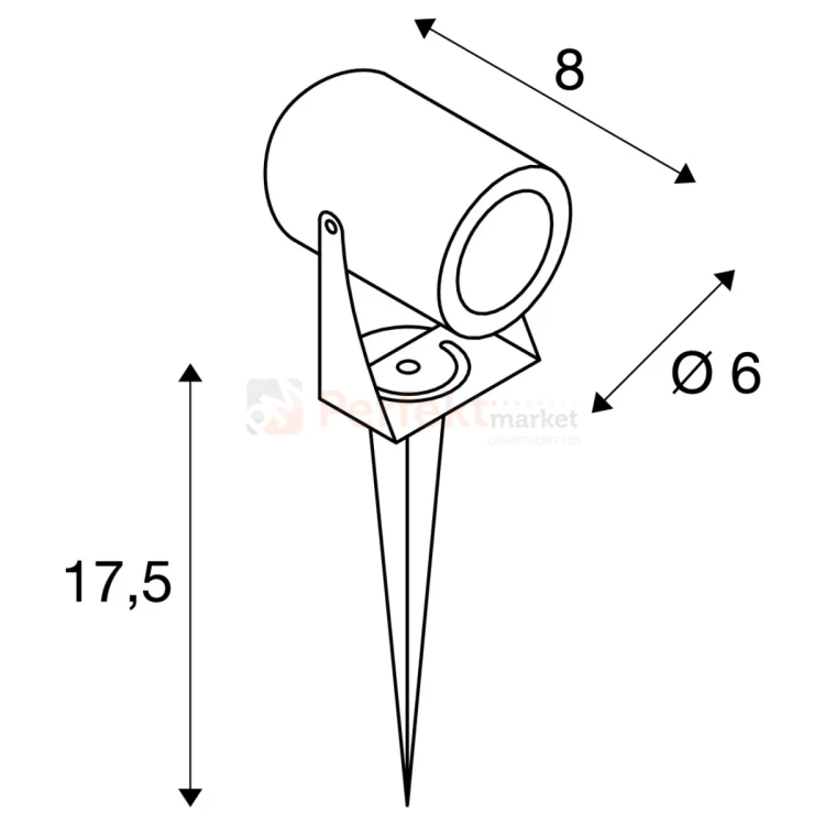 SLV LED SPIKE wymiary perfektmarket.webp