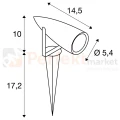 Lampa zewnętrzna wbijana reflektor LED SYNA SLV 8.6W 3000K IP55 antracyt wymiary perfektmarket.webp