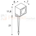 Lampa zewnętrzna wbijana reflektor LED NAUTILUS SLV 9W 3000K IP55 antracyt wymiary perfektmarket.webp