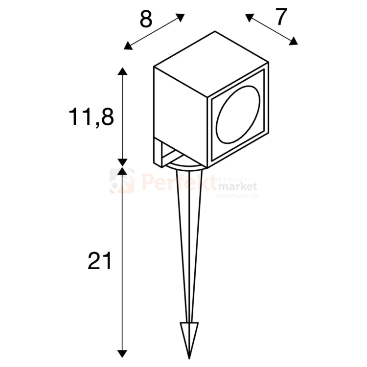 Lampa zewnętrzna wbijana reflektor LED NAUTILUS SLV 9W 3000K IP55 antracyt wymiary perfektmarket.webp