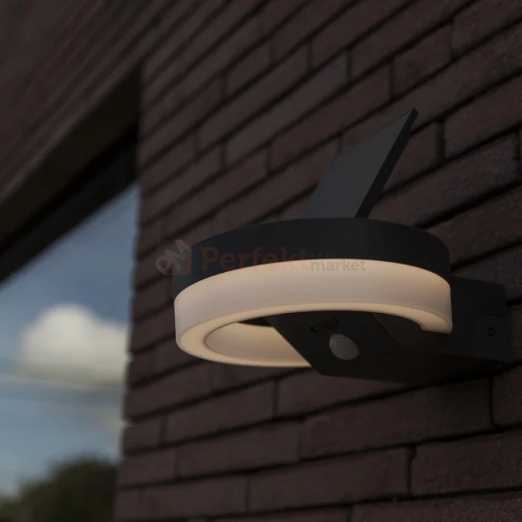 RUNDA ścienna lampa solarna z czujnikiem ruchu IP54 3000K Lutec 8 perfektmarket.webp