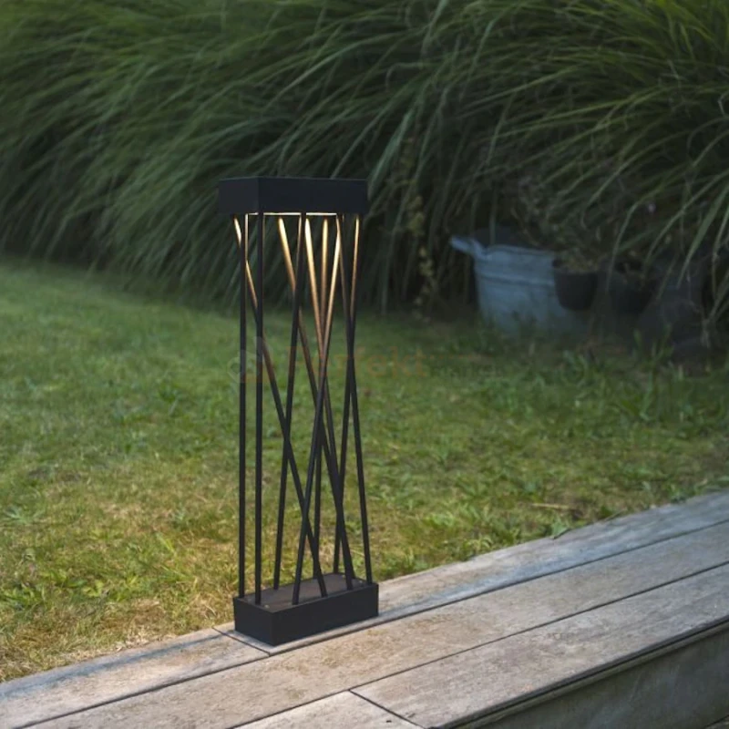 SPIDO lampa solarna stojąca słupek z czujnikiem zmierzchu IP54 3000K Lutec wymiary perfektmarket.webp