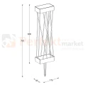 SPIDO lampa solarna stojąca słupek z czujnikiem zmierzchu IP54 3000K Lutec wymiary perfektmarket.webp