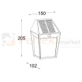 klasyczny kinkiet led solarny z żarówką E27 2700K Avony Lutec wymiary perfektmarket.webp