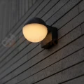 LOOMA lampa ścienna kinkiet zewnętrzna biała kula ciemny szary E27 10cm IP54 Lutec 4 perfektmarket.webp