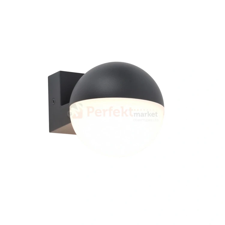 LOOMA lampa ścienna kinkiet zewnętrzna biała kula ciemny szary E27 10cm IP54 Lutec perfektmarket.webp