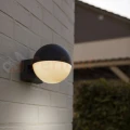 LOOMA lampa ścienna kinkiet zewnętrzna biała kula ciemny szary E27 15cm IP54 Lutec 1 perfektmarket.webp