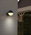 LOOMA lampa ścienna kinkiet zewnętrzna biała kula ciemny szary E27 15cm IP54 Lutec 2 perfektmarket.webp