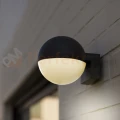 LOOMA lampa ścienna kinkiet zewnętrzna biała kula ciemny szary E27 15cm IP54 Lutec 3 perfektmarket.webp