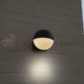 LOOMA lampa ścienna kinkiet zewnętrzna biała kula ciemny szary E27 15cm IP54 Lutec 4 perfektmarket.webp