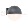 LOOMA lampa ścienna kinkiet zewnętrzna biała kula ciemny szary E27 15cm IP54 Lutec perfektmarket.webp