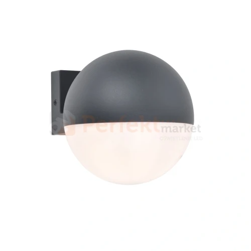 LOOMA lampa ścienna kinkiet zewnętrzna biała kula ciemny szary E27 15cm IP54 Lutec perfektmarket.webp