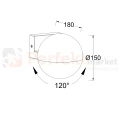 LOOMA lampa ścienna kinkiet zewnętrzna biała kula ciemny szary E27 15cm IP54 Lutec wymiary perfektmarket.webp