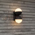 LOOMA lampa ścienna kinkiet zewnętrzna podwójna biała kula ciemny szary 2xE27 10cm IP54 Lutec 1 perfektmarket.webp