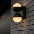 LOOMA lampa ścienna kinkiet zewnętrzna podwójna biała kula ciemny szary 2xE27 10cm IP54 Lutec 6 perfektmarket.webp