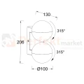 LOOMA lampa ścienna kinkiet zewnętrzna podwójna biała kula ciemny szary 2xE27 10cm IP54 Lutec wymiar perfektmarket.webp