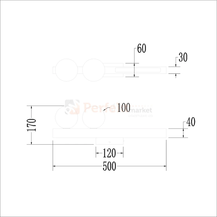 Nowoczesny kinkiet MAGNET 13W LED CCT 2xG9 białe kule ML1138 wymiary perfektmarket.webp