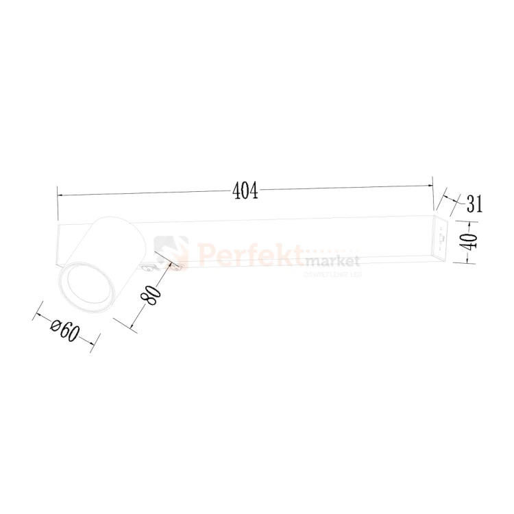 Nowoczesny kinkiet MAGNET 9W LED CCT 1xGU10 regulowany biały ML1129 lewy wymiary perfektmarket.webp