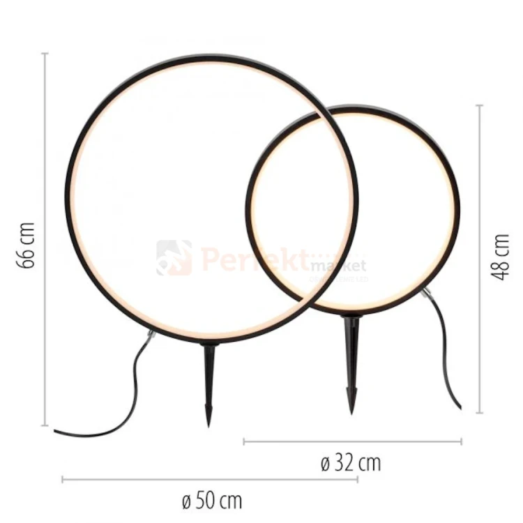 lampa ogrodowa LED ring koło wbijana dekoracyjna zewnętrzna Paul Neuhaus ZIRKULU 3 perfektmarket.webp