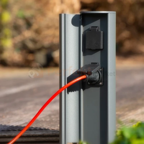 Słupek ogrodowy z gniazdami POWERPOINT 2x230V IP44 antracyt 3 perfektmwrket.webp