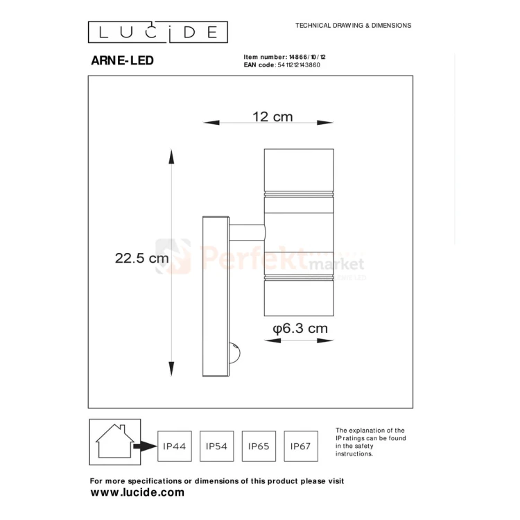 ARNE LED kinkiet ścienny zewnętrzny z czujnikiem ruchu srebrny GU10 IP44 2 perfektmarket.webp