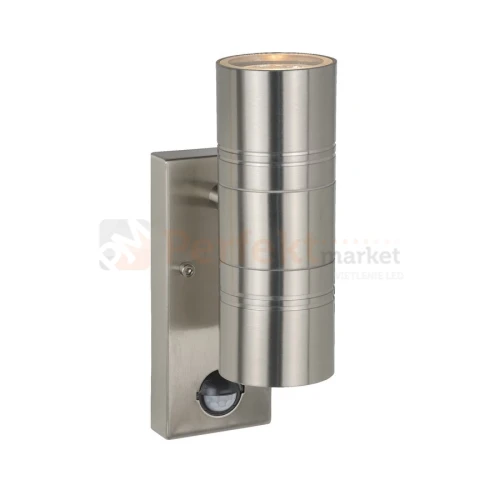 ARNE LED kinkiet ścienny zewnętrzny z czujnikiem ruchu srebrny GU10 IP44 perfektmarket.webp