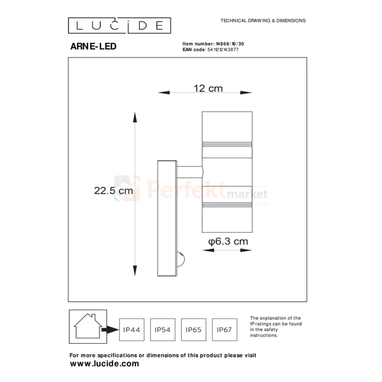 ARNE LED kinkiet ścienny zewnętrzny z czujnikiem ruchu czarny GU10 IP44 1 perfektmarket.webp