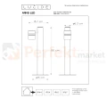 Lampa zewnętrzna stojąca słupek ogrodowy ARNE LED GU10 2700K 5W IP44 czarny LUCIDE wymiar perfektmarket.webp