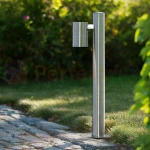 Lampa zewnętrzna stojąca słupek ogrodowy ARNE LED GU10 2700K 5W IP44 srebrny 2 perfektmarket.webp