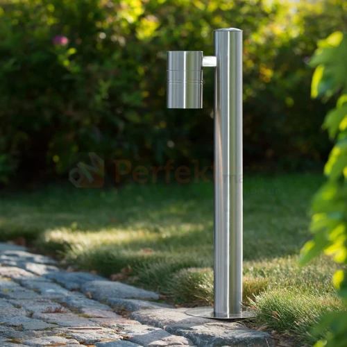 Lampa zewnętrzna stojąca słupek ogrodowy ARNE LED GU10 2700K 5W IP44 srebrny 2 perfektmarket.webp