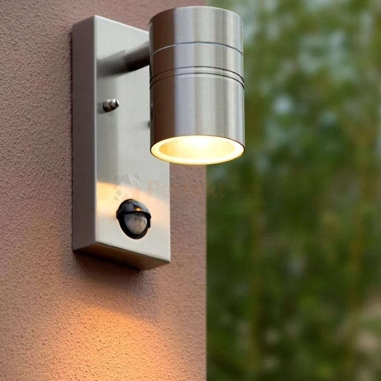 ARNE LED kinkiet ścienny zewnętrzny z czujnikiem ruchu srebrny 1xGU10 IP44 2 perfektmarket.webp