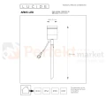 Lampa zewnętrzna wbijana reflektor ARNE LED GU10 2700K 5W IP44 srebrny LUCIDE wymiary perfektmarket.webp