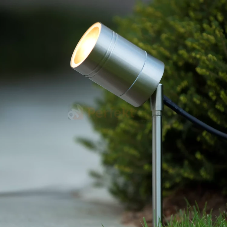 Lampa zewnętrzna wbijana reflektor ARNE LED GU10 2700K 5W IP44 srebrny 2 perfektmarket.webp