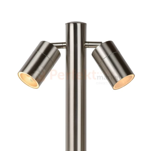 Lampa zewnętrzna stojąca słupek ogrodowy podwójny ARNE LED 2xGU10 2700K 5W IP44 srebrny 1 perfektmarket.webp