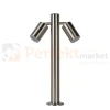 Lampa zewnętrzna stojąca słupek ogrodowy podwójny ARNE LED 2xGU10 2700K 5W IP44 srebrny 2 perfektmarket.webp