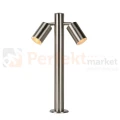 Lampa zewnętrzna stojąca słupek ogrodowy podwójny ARNE LED 2xGU10 2700K 5W IP44 srebrny perfektmarket.webp