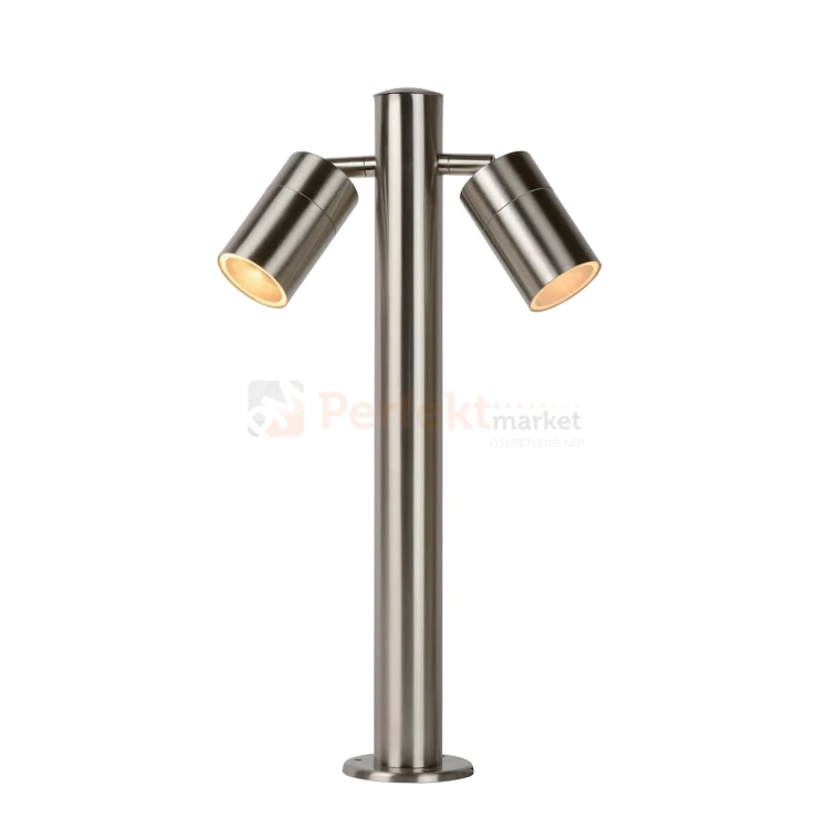 Lampa zewnętrzna stojąca słupek ogrodowy podwójny ARNE LED 2xGU10 2700K 5W IP44 srebrny perfektmarket.webp