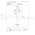 Lampa zewnętrzna stojąca słupek ogrodowy podwójny ARNE LED 2xGU10 2700K 5W IP44 srebrny wymiary perfektmarket.webp