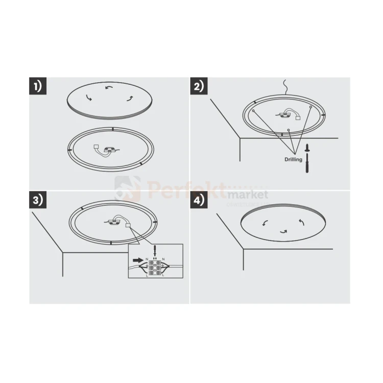 Plafon LED panel ze ściemniaczem Siena ML3703 750 mm 80W Milagro biały montaż perfektmarket.webp