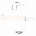 Lampa stojąca GU10 Pino 44 cm ogrodowy zewnętrzny regulowana GOLDLux 311597 wymiary perfektmarket.webp