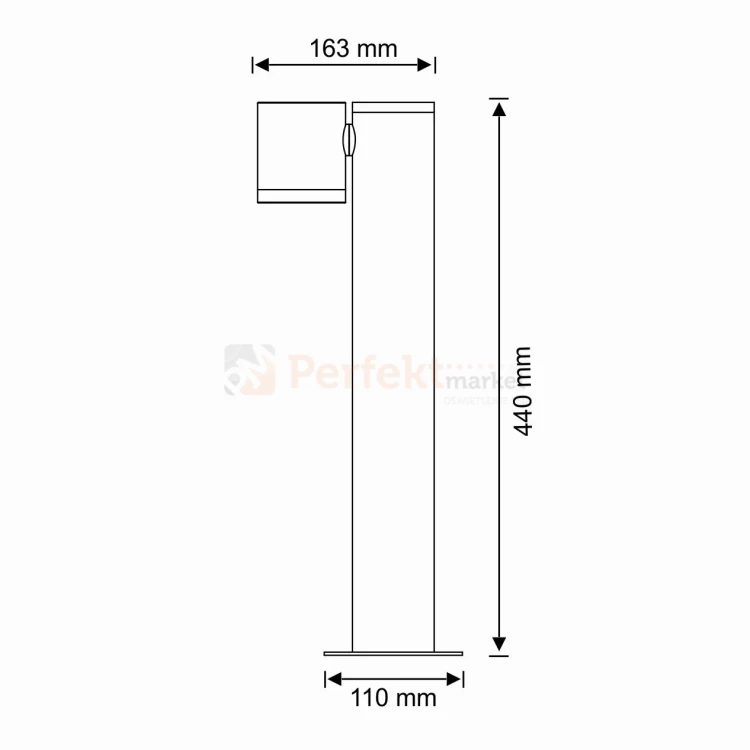 Lampa stojąca GU10 Pino 44 cm ogrodowy zewnętrzny regulowana GOLDLux 311597 wymiary perfektmarket.webp