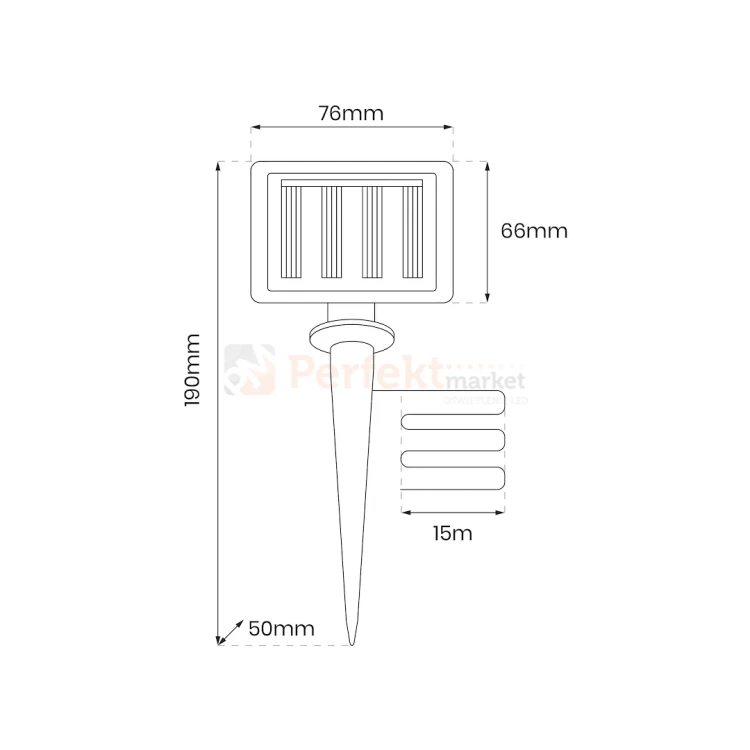 girlanda dekoracyjna solarna LED 150 LED IP44 perfektmarket wymiar