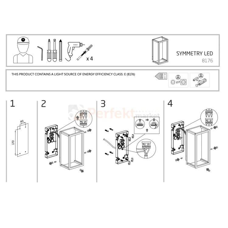 Lampa ścienna LED kinkiet zewnętrzny Symmetry I LED 8176 Nowodvorski montaż perfektmarket.webp