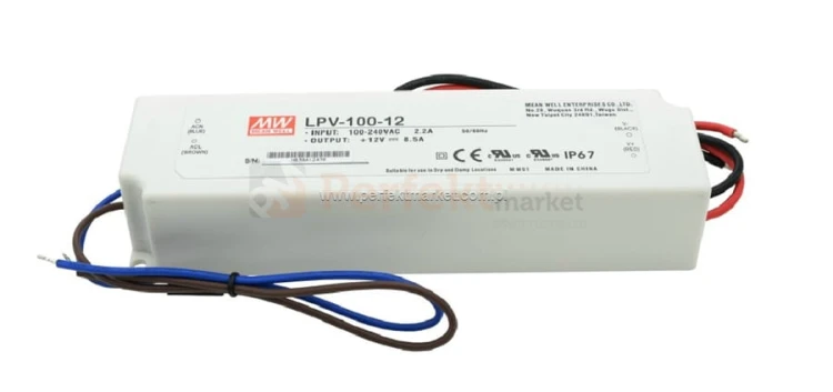 Zasilacz Mean Well LPV-100-12 12V 102W IP67 led oswietlenie perfektmarket
