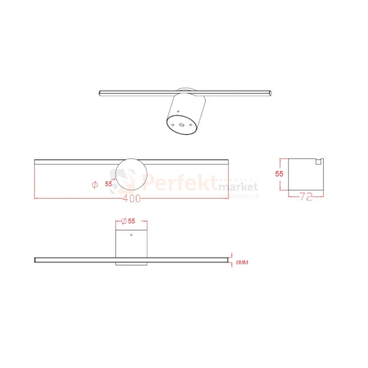 Modern slim m kinkiet 40cm złoty 3000K LP-777_1W m GD Light Prestige perfektmarket (2).webp