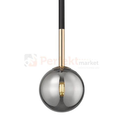 Lampa wisząca ARCTURUS czarno złota szklana kula dymiona Zuma Line P0574-01F-SDFZ perfektmarket (1).webp