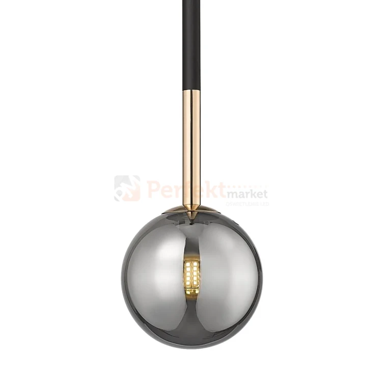 Lampa wisząca ARCTURUS czarno złota szklana kula dymiona Zuma Line P0574-01F-SDFZ perfektmarket (1).webp